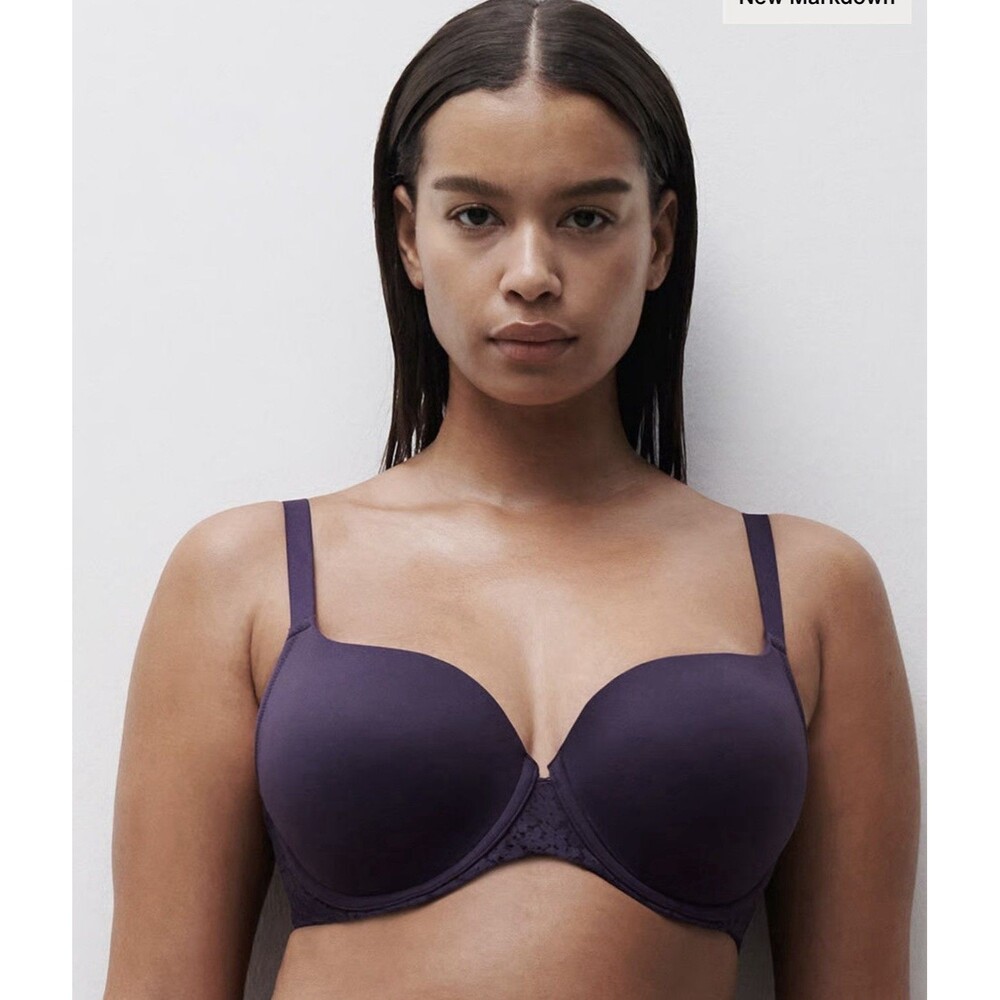 CHANTELLE Norah Comfort Smooth Sweetheart Violet Padded T-shirt Bra Size 38D
